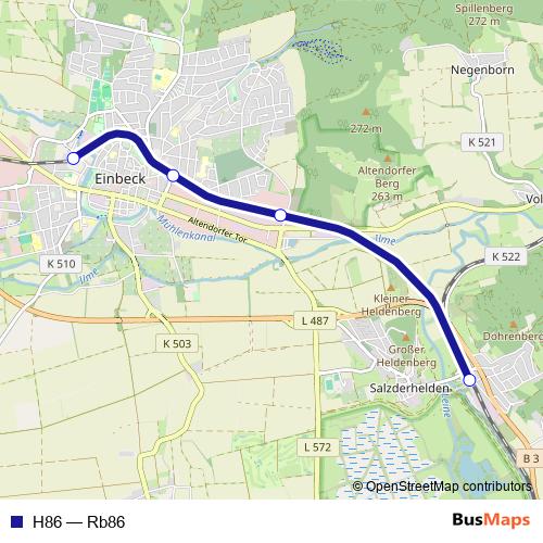 H86 rail Line Map