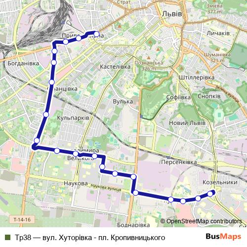 Тр38 bus Line Map