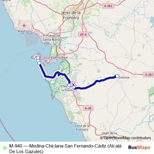 M-940 bus Line Map