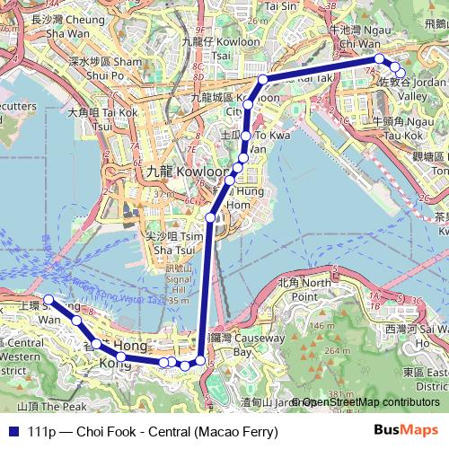 111p bus Line Map
