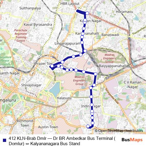 412 KLN-Brab Dmlr bus Line Map