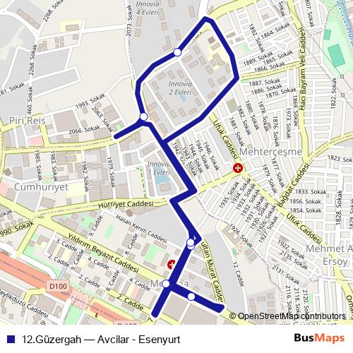 12.Güzergah bus Line Map