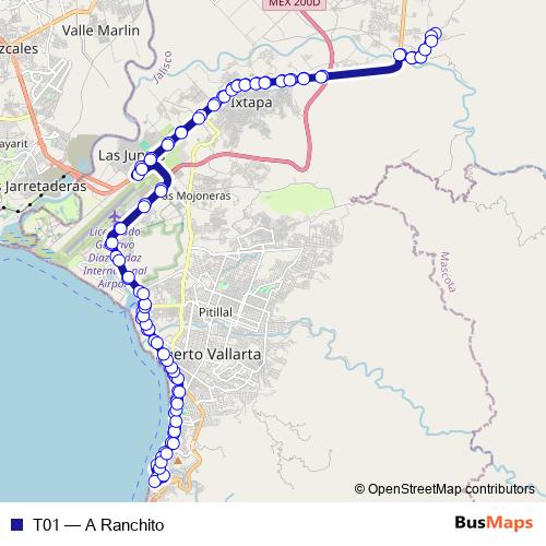 T01 bus Line Map