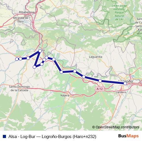 Alsa - Log-Bur bus Line Map
