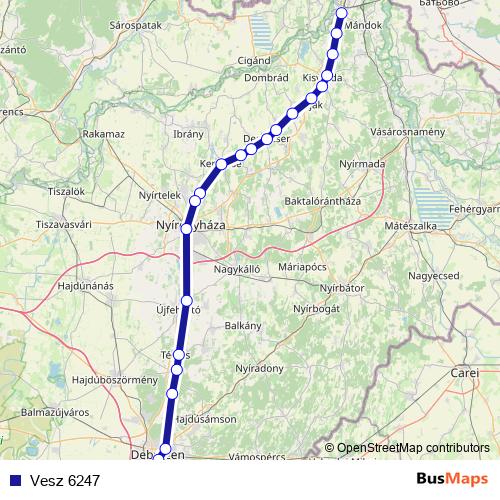 Vesz 6247 rail Line Map