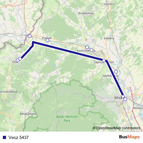 Vesz 5437 rail Line Map
