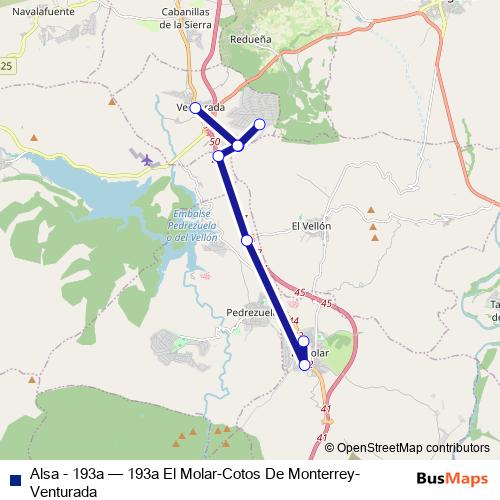 Alsa - 193a bus Line Map