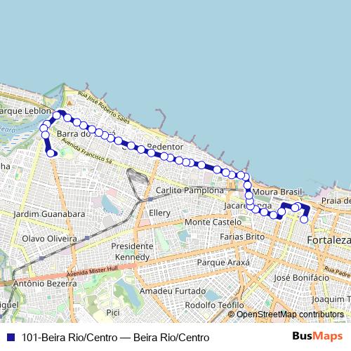 101-Beira Rio/Centro bus Line Map