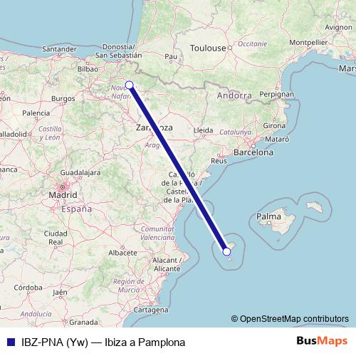 IBZ-PNA (Yw) air Line Map