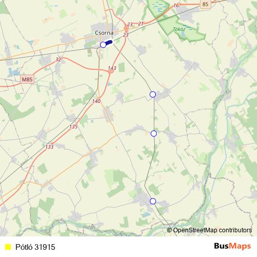 Pótló 31915 bus Line Map