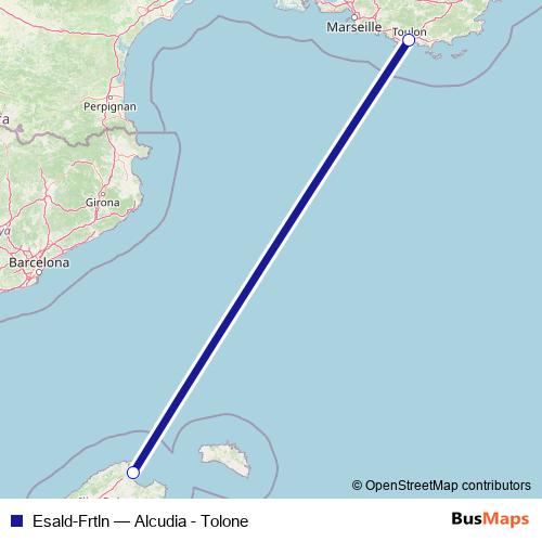 Esald-Frtln ferry Line Map
