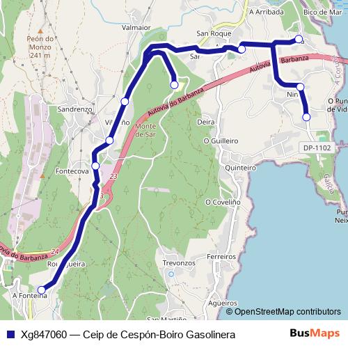 Xg847060 bus Line Map