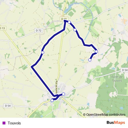 Touvois bus Line Map