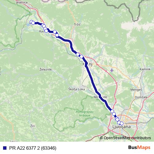 PR A22 6377 2 (63346) bus Line Map