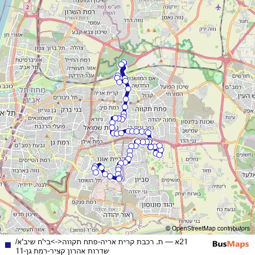 21א bus Line Map