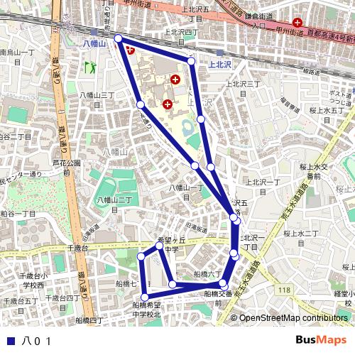 八０１ bus Line Map