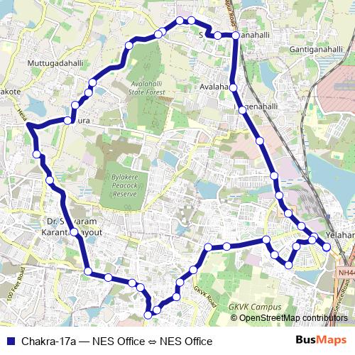 Chakra-17a bus Line Map