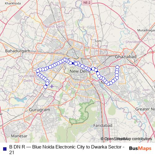 B DN R metro Line Map