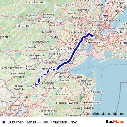 Suburban Transit bus Line Map
