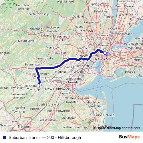 Suburban Transit bus Line Map