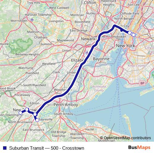 Suburban Transit bus Line Map