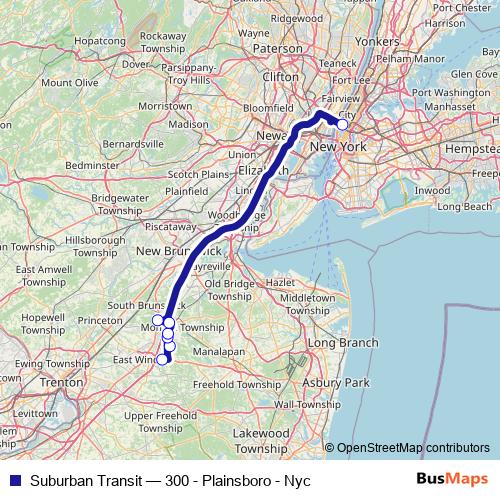 Suburban Transit bus Line Map