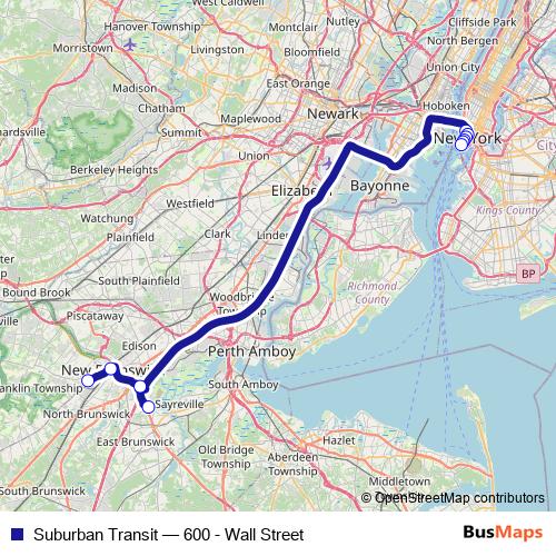 Suburban Transit bus Line Map