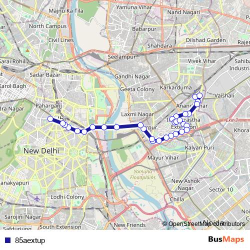 85aextup bus Line Map