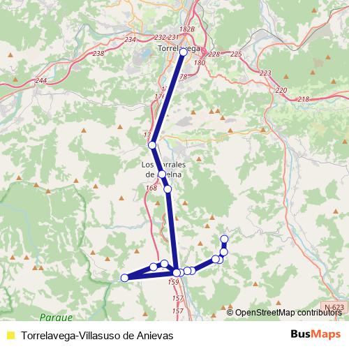 Torrelavega-Villasuso de Anievas bus Line Map