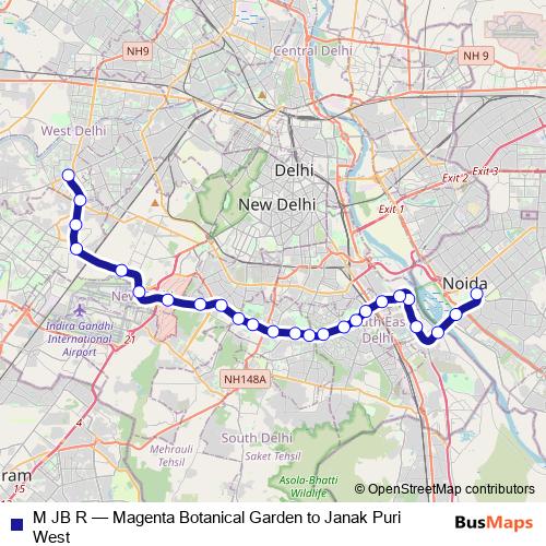M JB R metro Line Map
