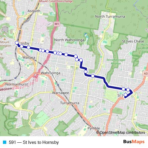 591 bus Line Map