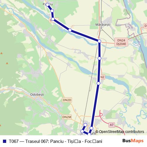 T067 bus Line Map