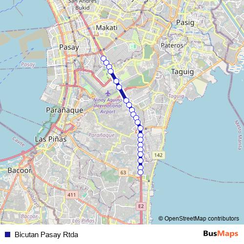 Bicutan Pasay Rtda bus Line Map