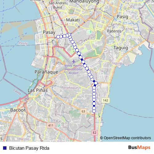 Bicutan Pasay Rtda bus Line Map