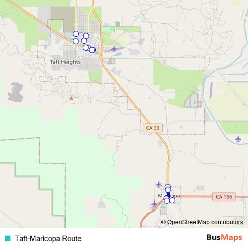 Taft-Maricopa Route bus Line Map