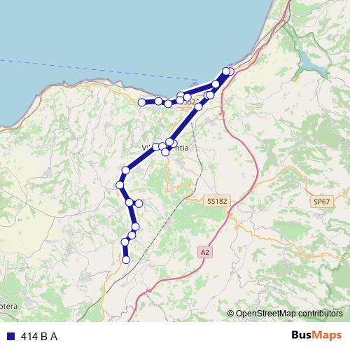 414 B A bus Line Map
