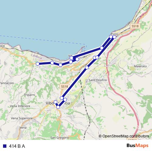 414 B A bus Line Map