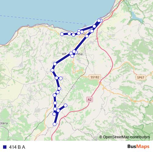 414 B A bus Line Map