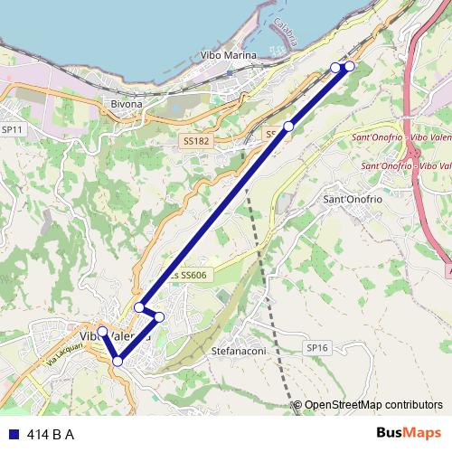 414 B A bus Line Map