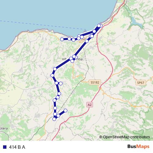 414 B A bus Line Map