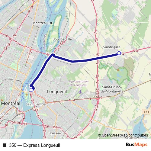 350 bus Line Map