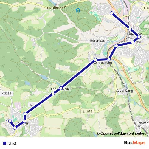 350 bus Line Map