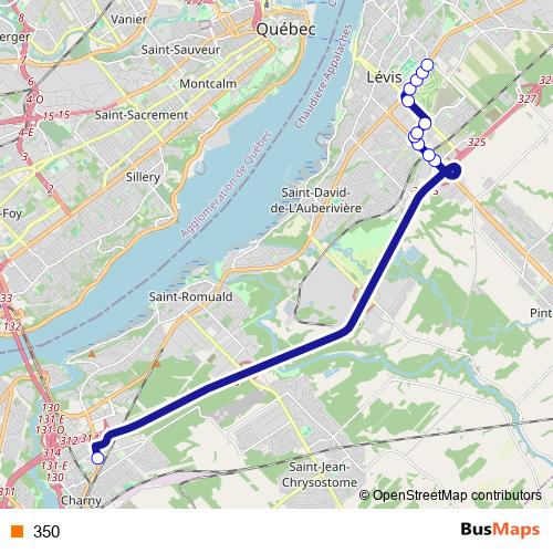 350 bus Line Map