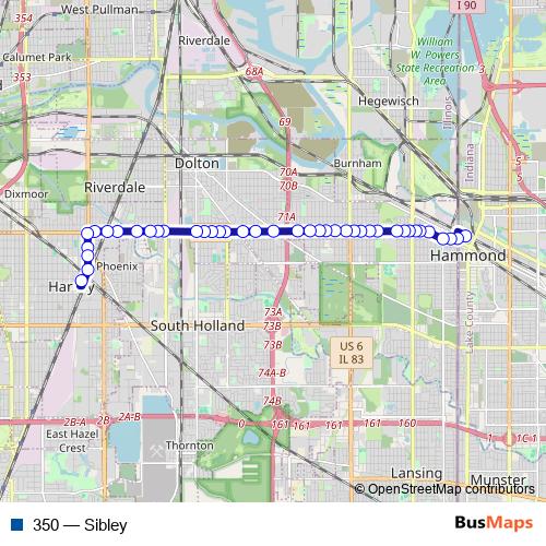 350 bus Line Map