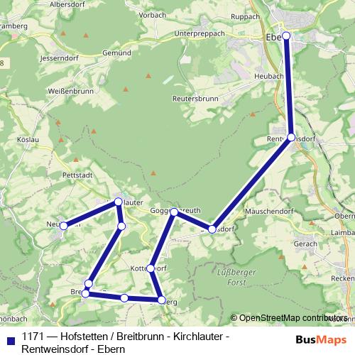 1171 bus Line Map