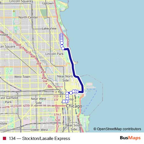 134 bus Line Map