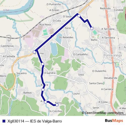 Xg830114 bus Line Map