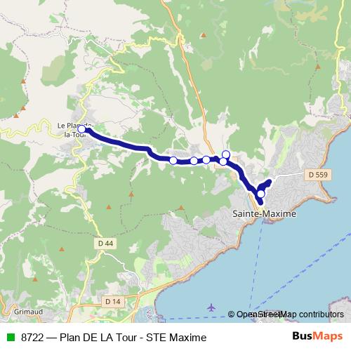 8722 bus Line Map