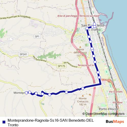 Monteprandone-Ragnola-Ss16-SAN Benedetto DEL Tronto bus Line Map