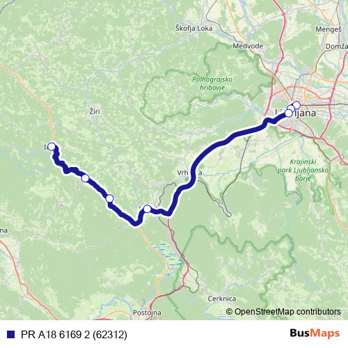 PR A18 6169 2 (62312) bus Line Map